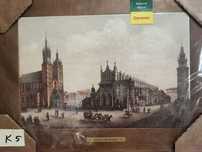 Na prezent Obrazek stary KRAKÓW 28*38 foto na Ceramice + drewiana rama