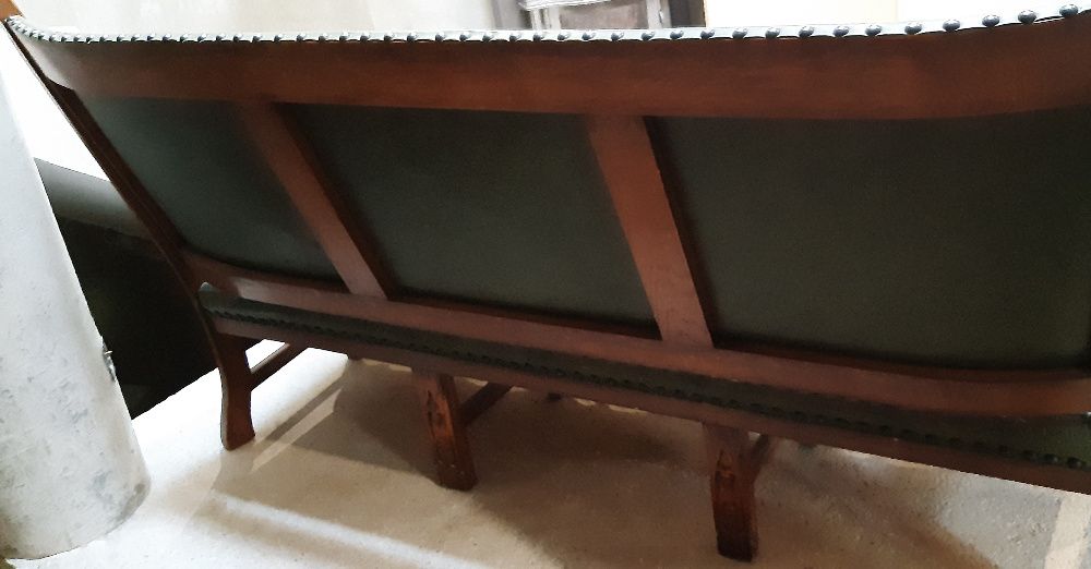 Sofa fotele zielona stylowa retro, vintage, rustykalna 175x55x100