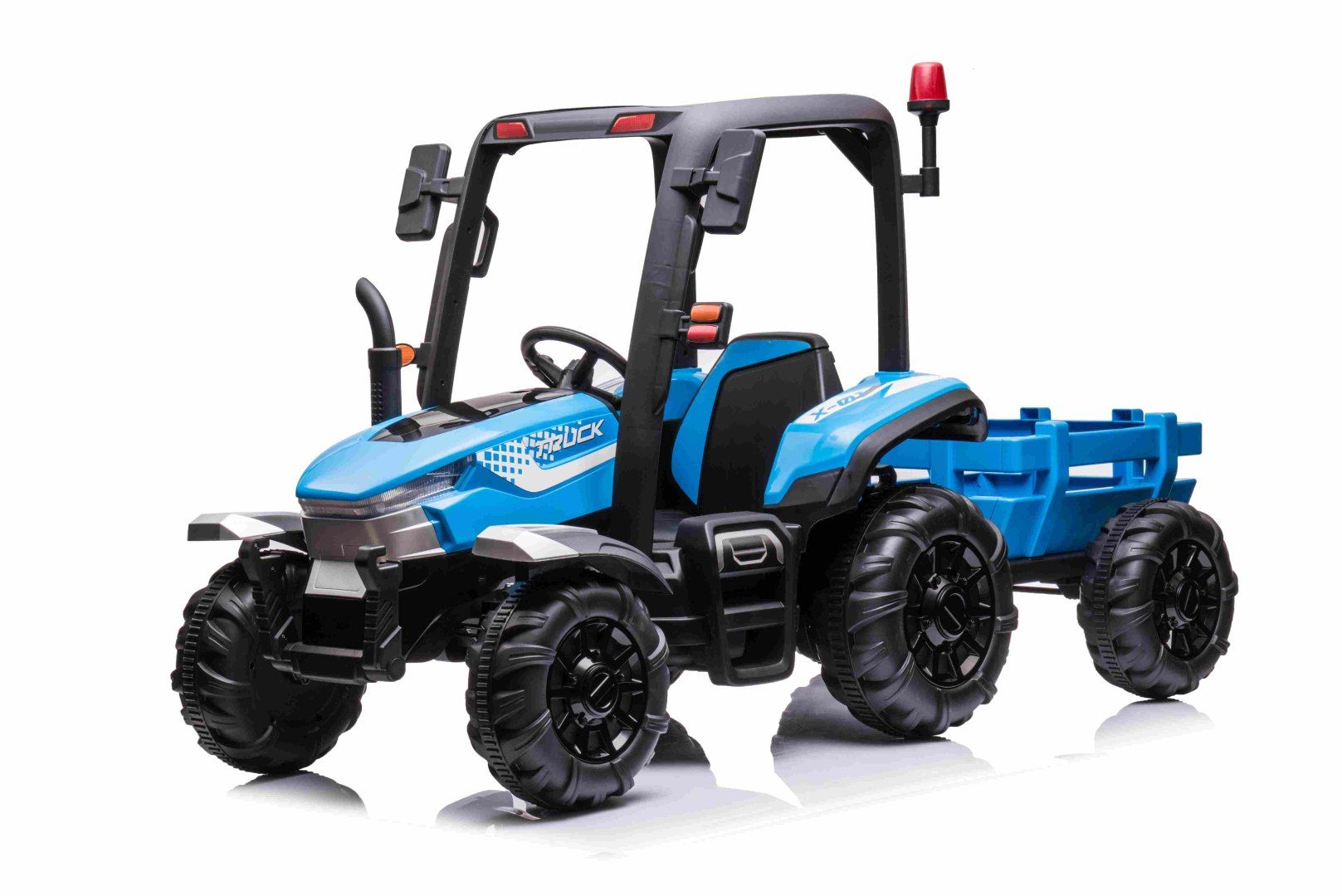 2x200W 24V Traktor na akumualtor BLAST Z Przyczepką Niebieski