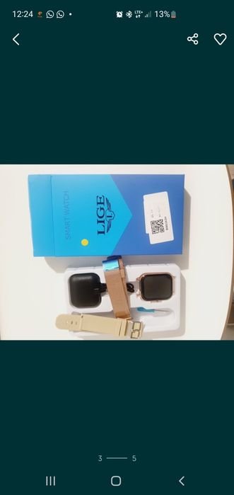 Damskie zegarek Smart watch LIGE z dwoma paskami