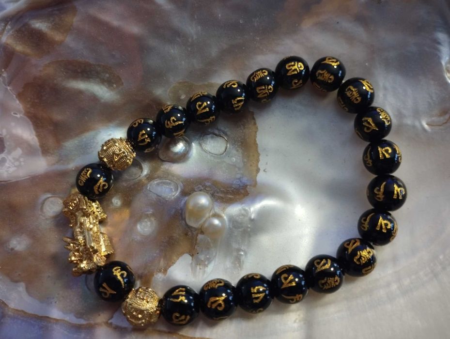 Pulseira Feng Shui/PiXiu - Onix 8mm