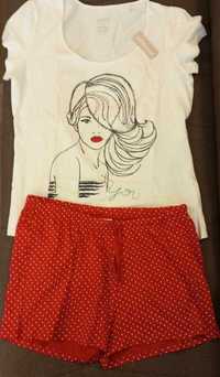Piżama damska Jolinesse 2-częściowa, koszulka + spodenki, roz. M