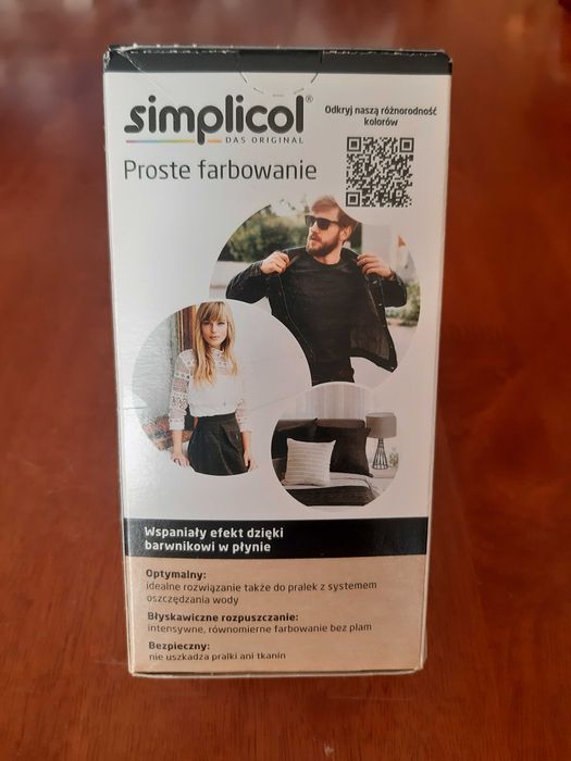 nowy oryg. Czarny barwnik do tkanin SIMPLICOL do pralki 560g niemiecki