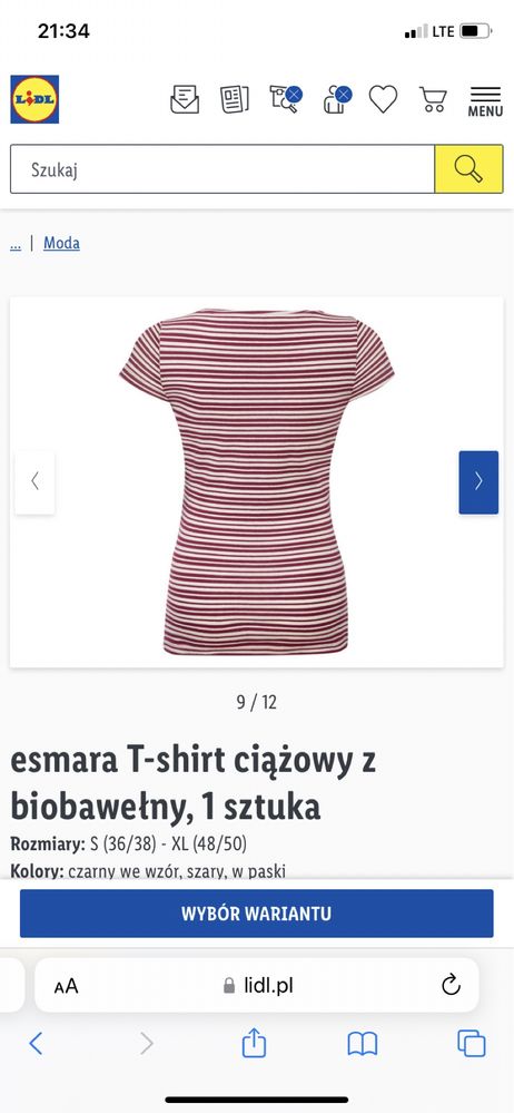 Ciążowy t-shirt biobawełna