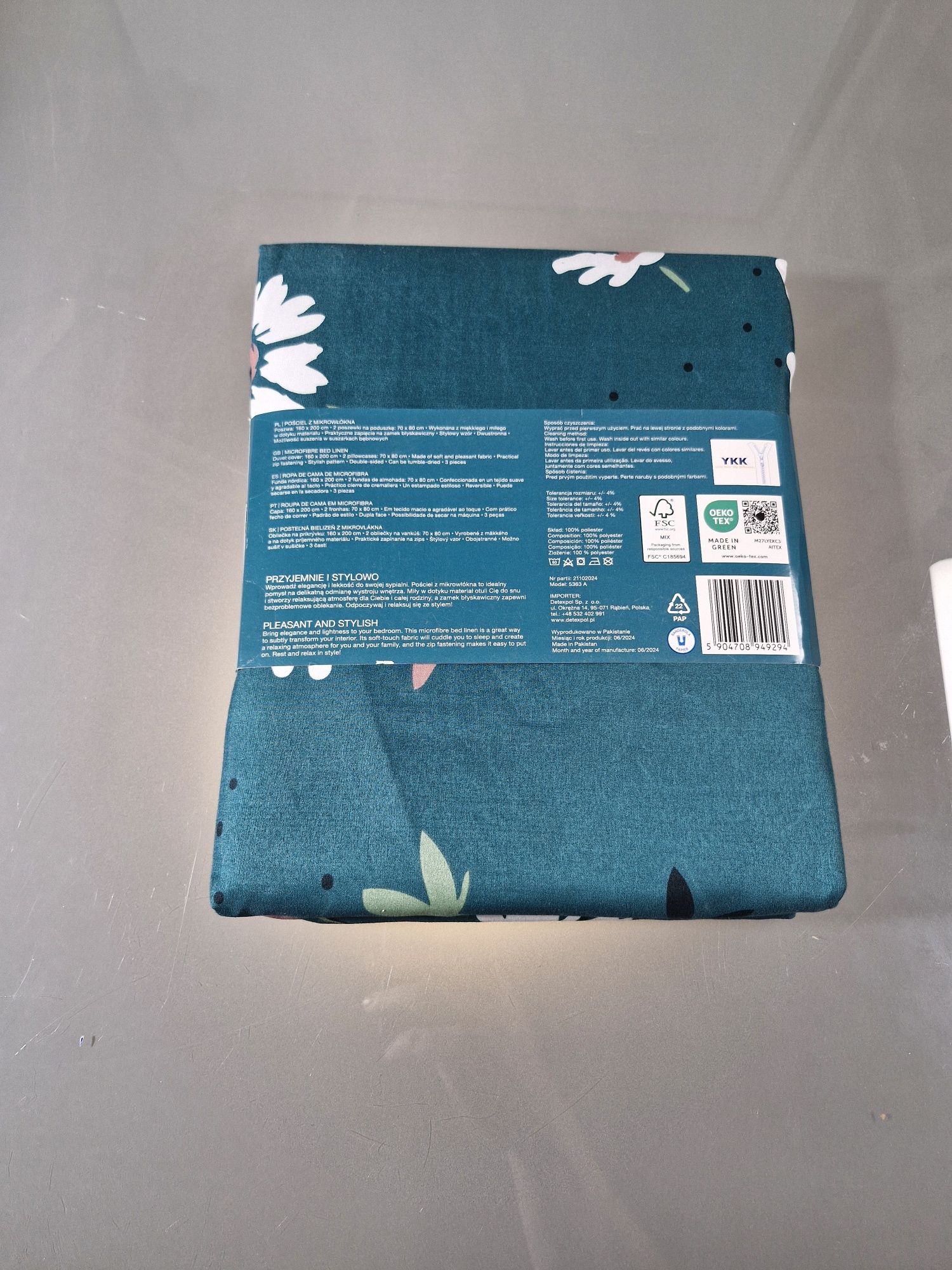 Komplet Pościeli z Mikrowłókna Kołdra 160x200 Poduszki 2x70x80  Turkus