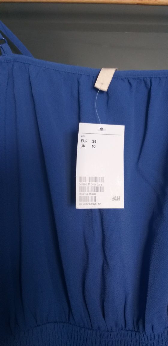 Kobaltowa krótka sukienka r. 38 H&M
