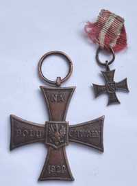 Krzyż Walecznym 1920 nie odznaka nie orzełek Knedler miniaturk MAŁY nr