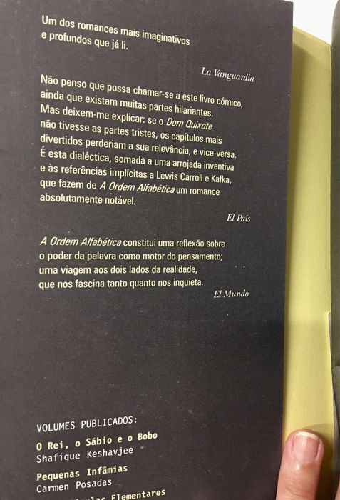Livro A ordem Alfabética de Juan José Millás