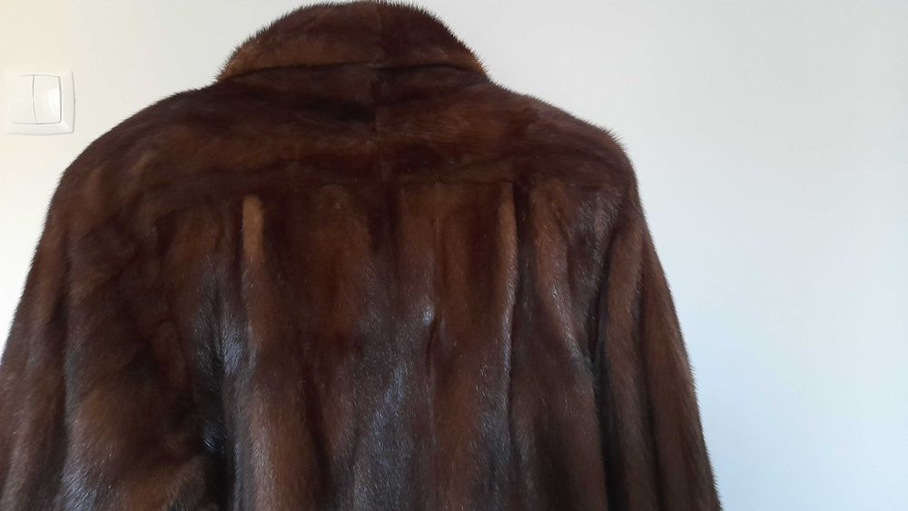 Blusão de lombos de vison cor caramelo
