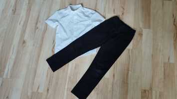 Biała koszula + czarne spodnie + gratis r. 134/140