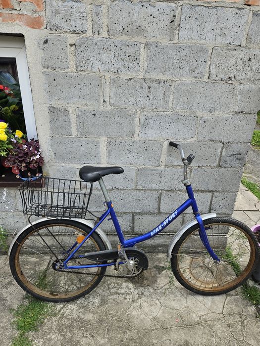 Rower damka niebieski z koszykiem