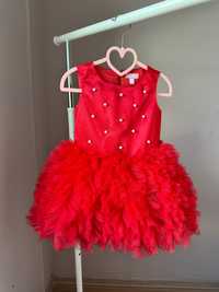 Плаття дитяче, святкове, червоне, розмір 104