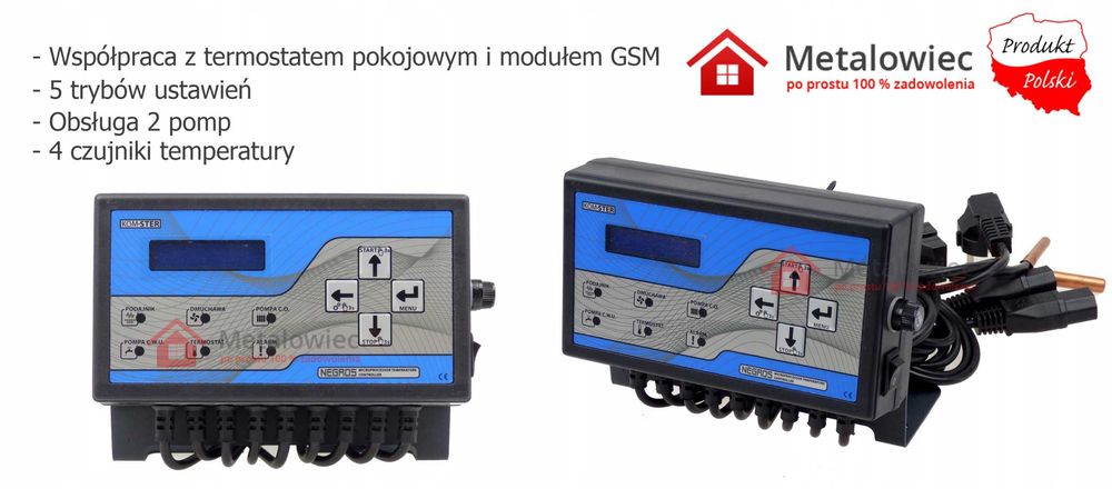 Sterownik pieca z podajnikiem na 2 Pompy 4 czujniki temp.  – NEGROS