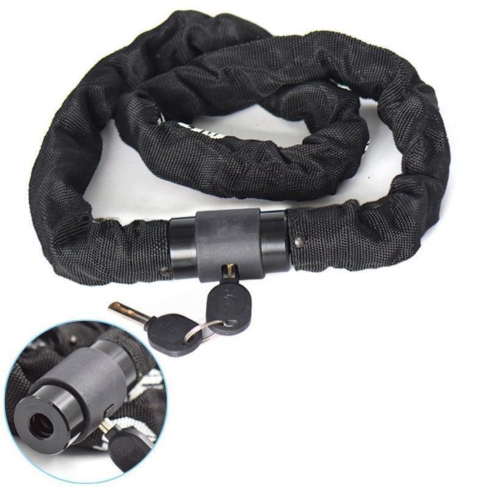 Велозамок цепной под ключь 1000мм замок для велосипеда калёная сталь