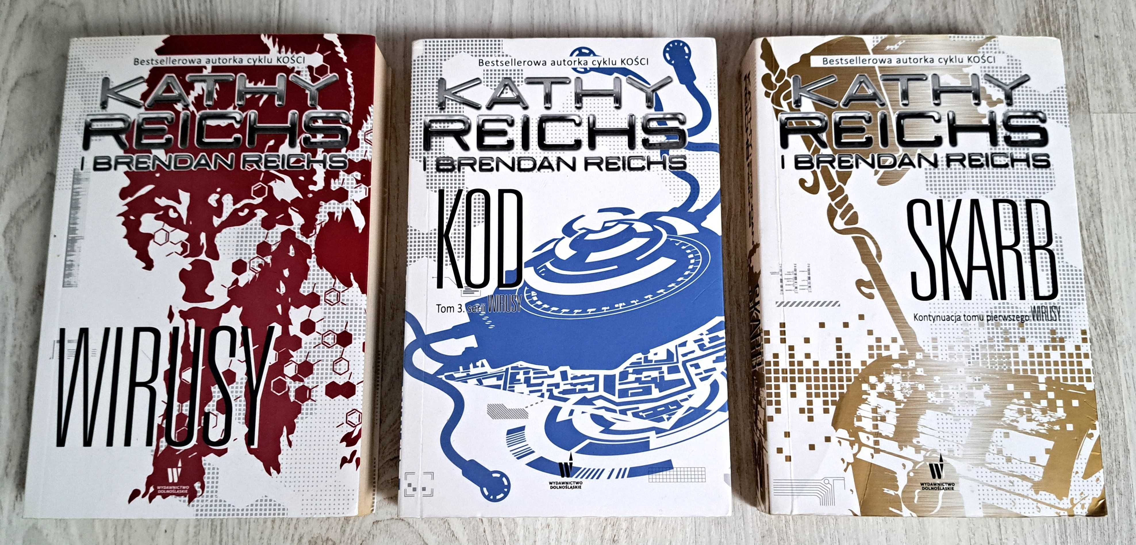 3x Kathy Reichs Wirusy + Kod + Skarb Brendan Reichs