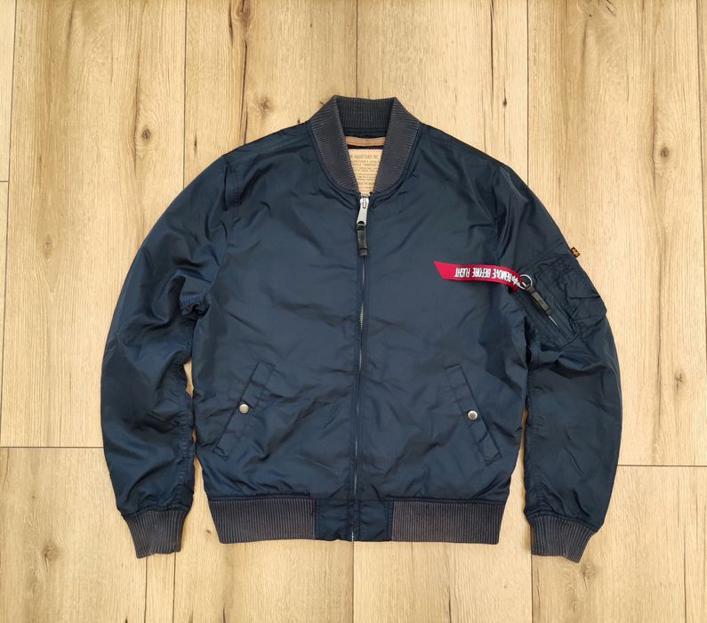 Alpha Industries męska granatowa kurtka bomberka w rozmiarze L