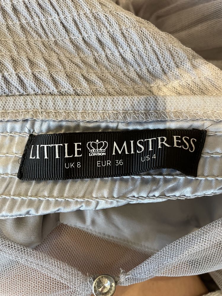 Liliowa sukienka wieczorowa/koktajlowa z tiulu Little Mistress