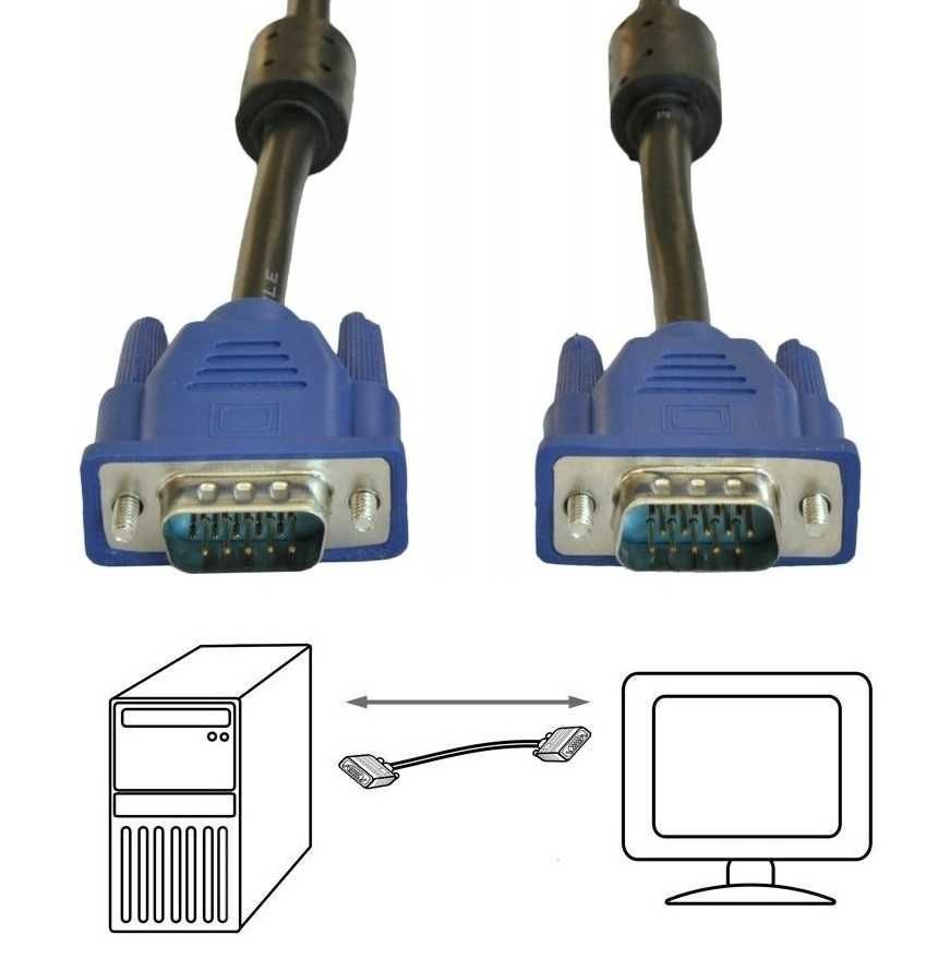 Kabel VGA Monitor PC D-SUB Full HD VGA SVGA 3m * Video-Play Wejherowo