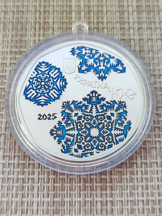 Новорічна іграшка.  Срібна монета  925,0 вага 31.1