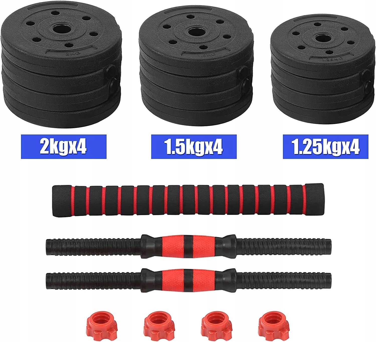 HANTLE REGULOWANE 2x10 kg Ciężary Bitumiczne 20 kg Sztanga