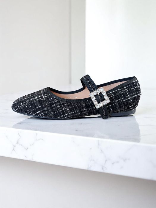 37 Sklep Nowe baleriny damskie zapinane tweedowe XP317