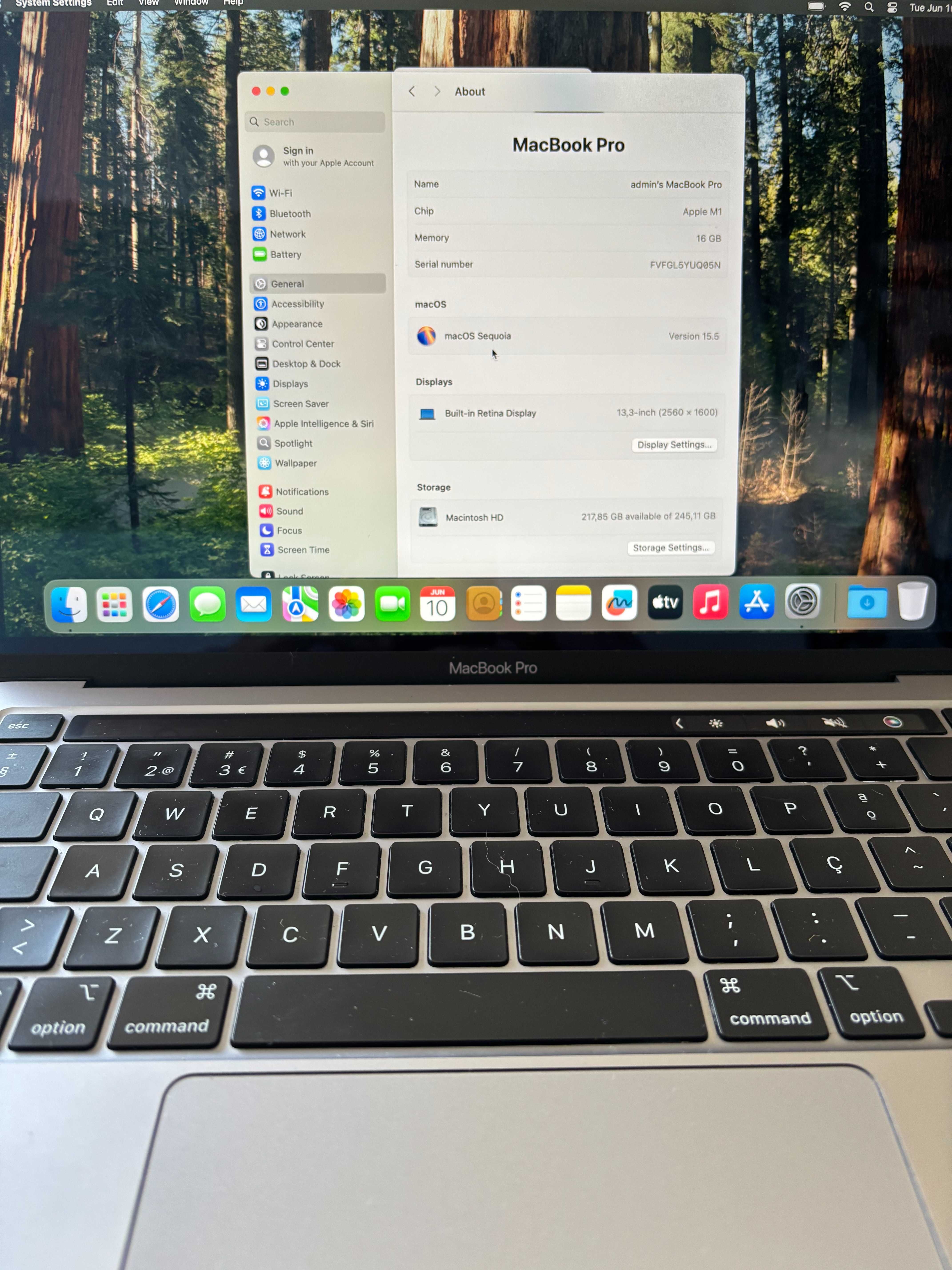 Macbook Pro M1 - MYD82PO - Dez 2021 - 16Gb memória / 256 GB SDD