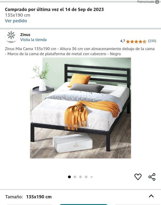 Cama Zinus 135x 190 / colchão viscoelástico 135x190