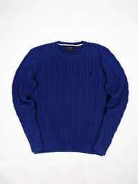 Polo Ralph Lauren niebieski sweter warkocz M