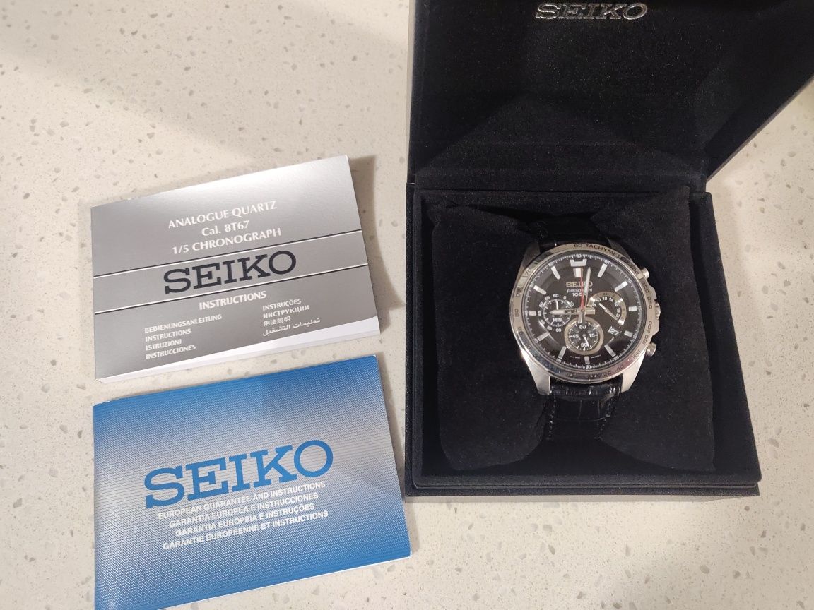 Relógio Seiko Chronograph 100m c caixa e documentos