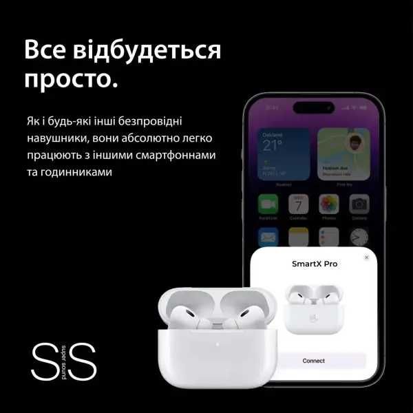 Бездротові Bluetooth-навушники SmartX Pro 2 Luxury вакуумні білі SAP2L