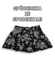 Spódniocospodenki czarne w kwiaty 100% wiskoza shorts with skirt