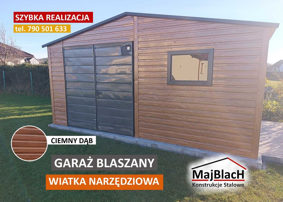 Garaż Blaszany do ogrodu-Wiata - Blaszak - Garaże Blaszane - Maj-Blach