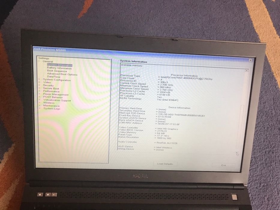 Ноутбук Dell Precision m6800 i7mQ 1nVidia 3100