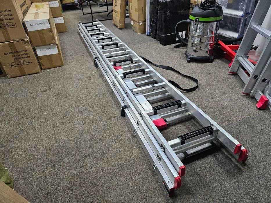 Трьохсекційна Алюмінієва Драбина 7,9м  3х12 до 150 кг Широкі сходинки