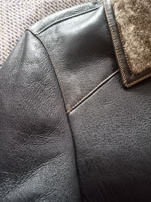 Шоколадна нова натуральна чоловіча дублянка, дуже тепла, чоловічий вер