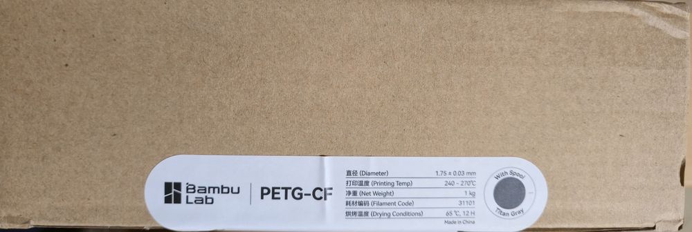 Filament carbon PETG-CF szpula włókno węglowe Bambu Lab inżynieryjny