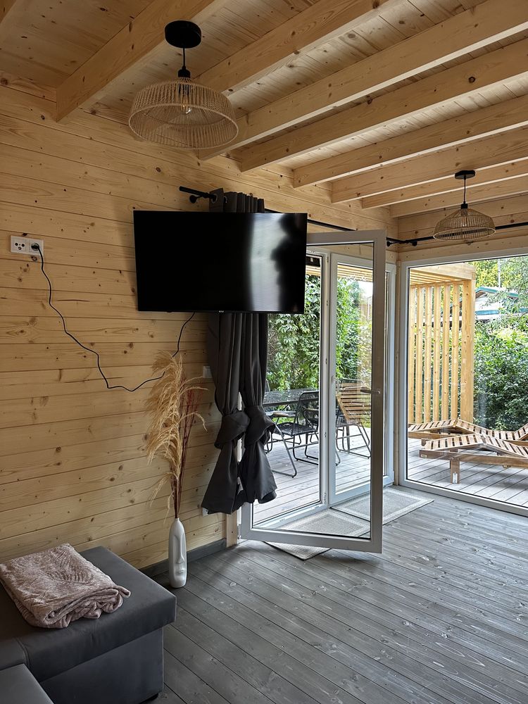 Domki letniskowe Pod Brzozami Sława wynajem nocleg sauna jacuzzi domek