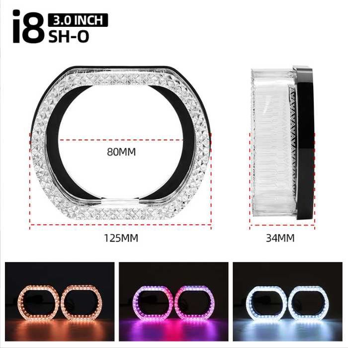 Премиум RGB LED маски для линз 5D Glory Crystal с подсветкой фар