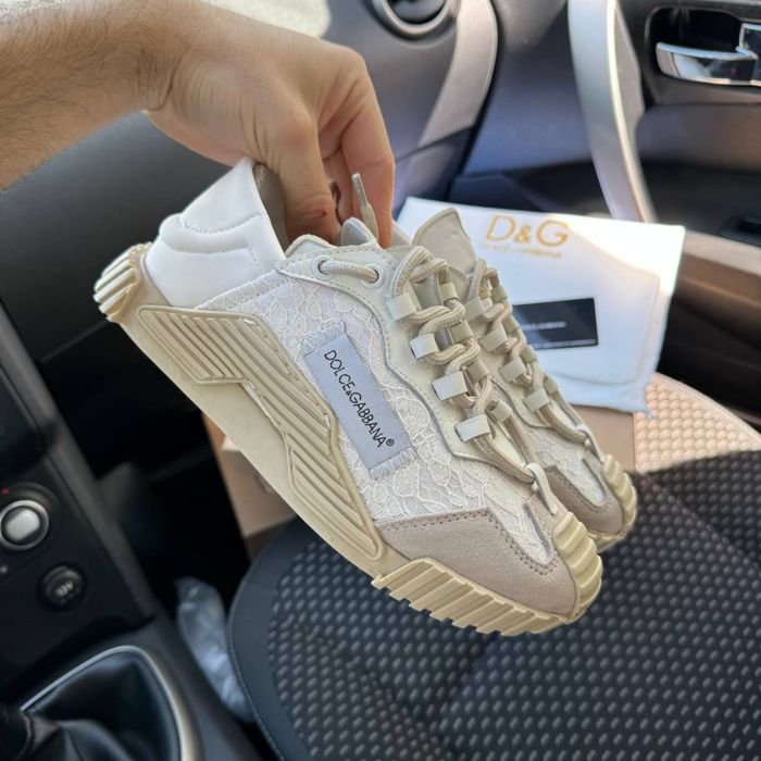 Розпродаж Жіночі кросівки дольче бежеві Dolce&Gabana NS1 white beige