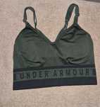 Biustonosz sportowy top fitness khaki logo UNDER ARMOUR xs S 34 36