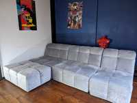 Naroznik tapicerowany modulowy velvet welur leon brw mietowy sofa puf