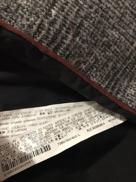 Zara мужское двубортное пальто в клетку size L