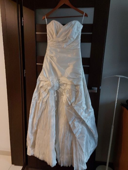 Suknia Ślubna Agnes krem długa + bolerko + torebka