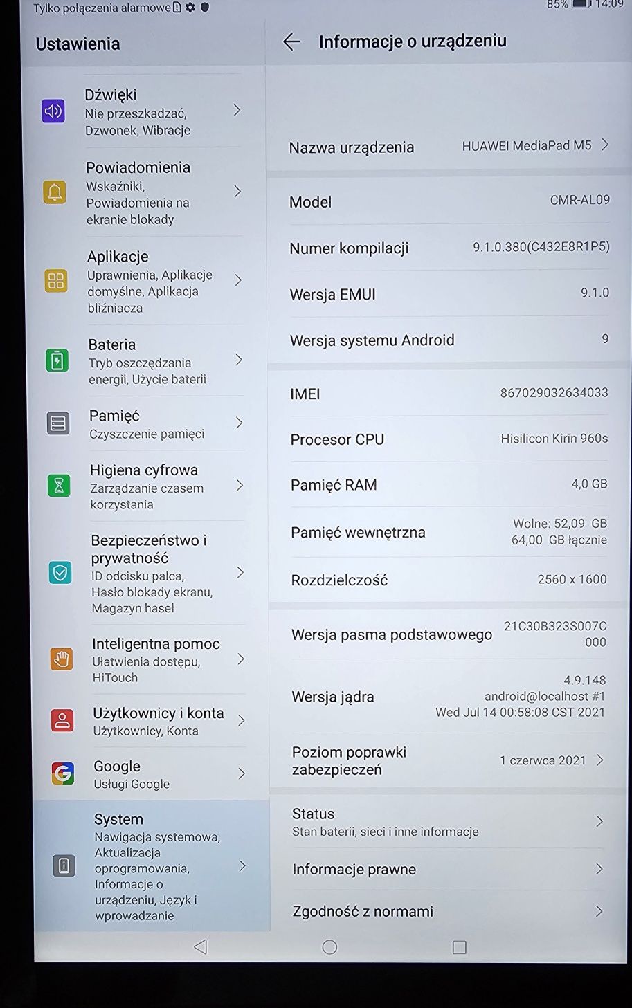 Tablet Huawei MediaPad M5 10.8 LTE  Polska dystrybucja