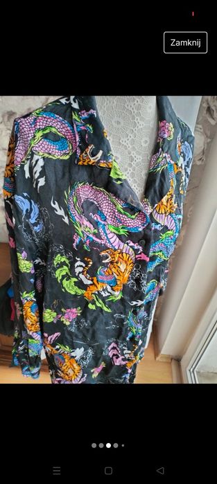 Koszula oversize smoki Bershka S