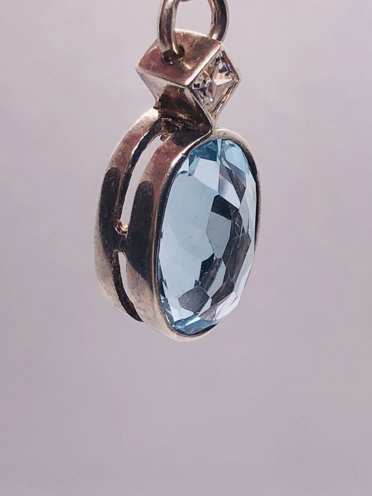 Topaz sky blue srebro 925 zawieszka