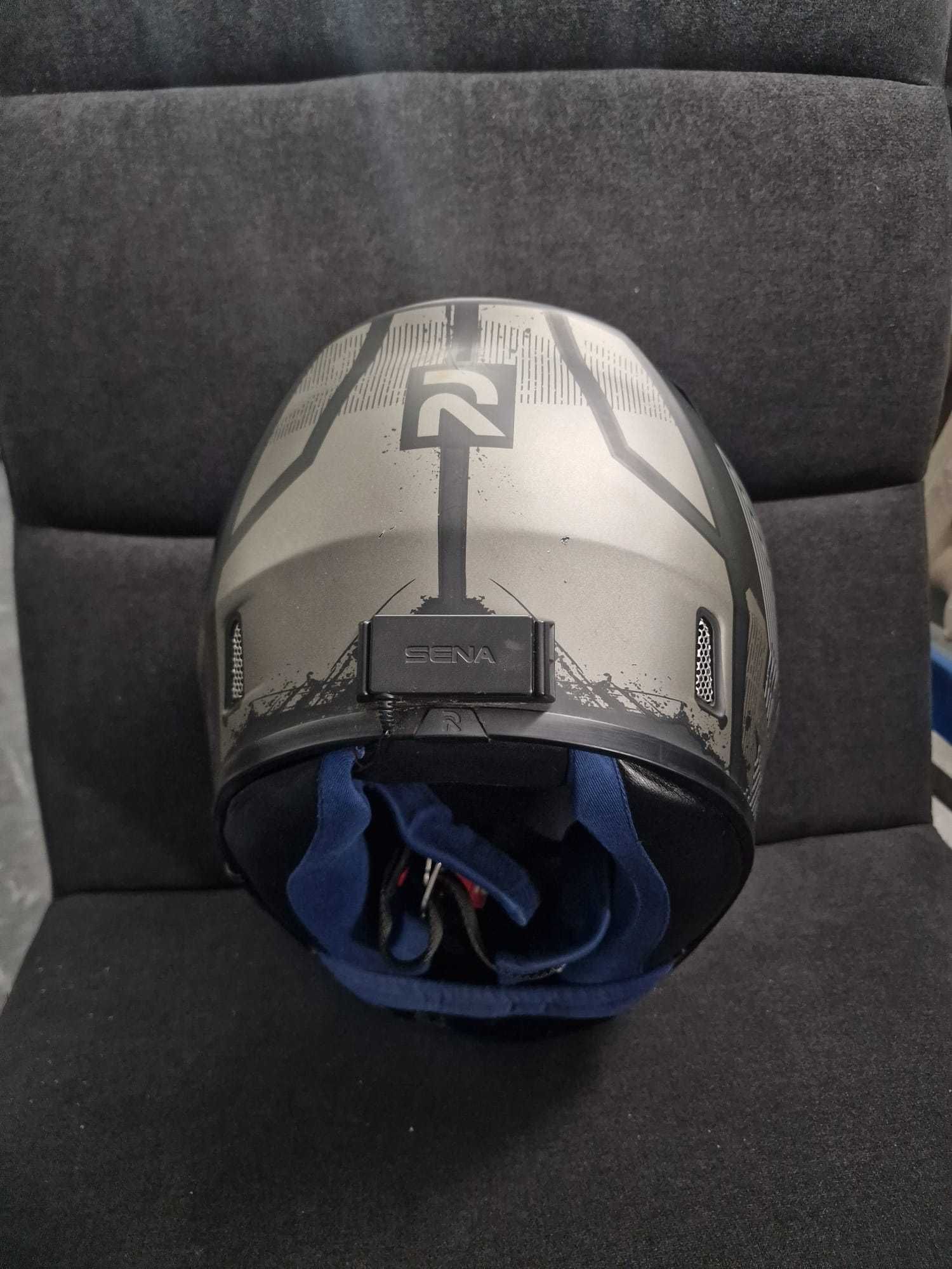 Kask  motocyklowy HjC R zapięcie DD rozmiar M z interkomem Sena SMH10R