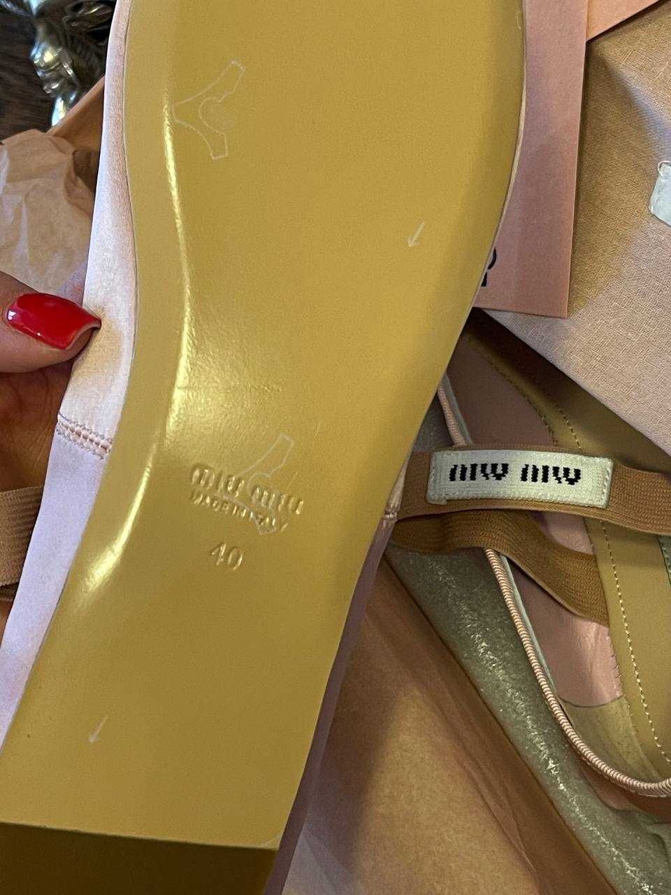 Satynowe Balerinki Miu Miu!Różowe OD RĘKI 36-41! PREMIUM