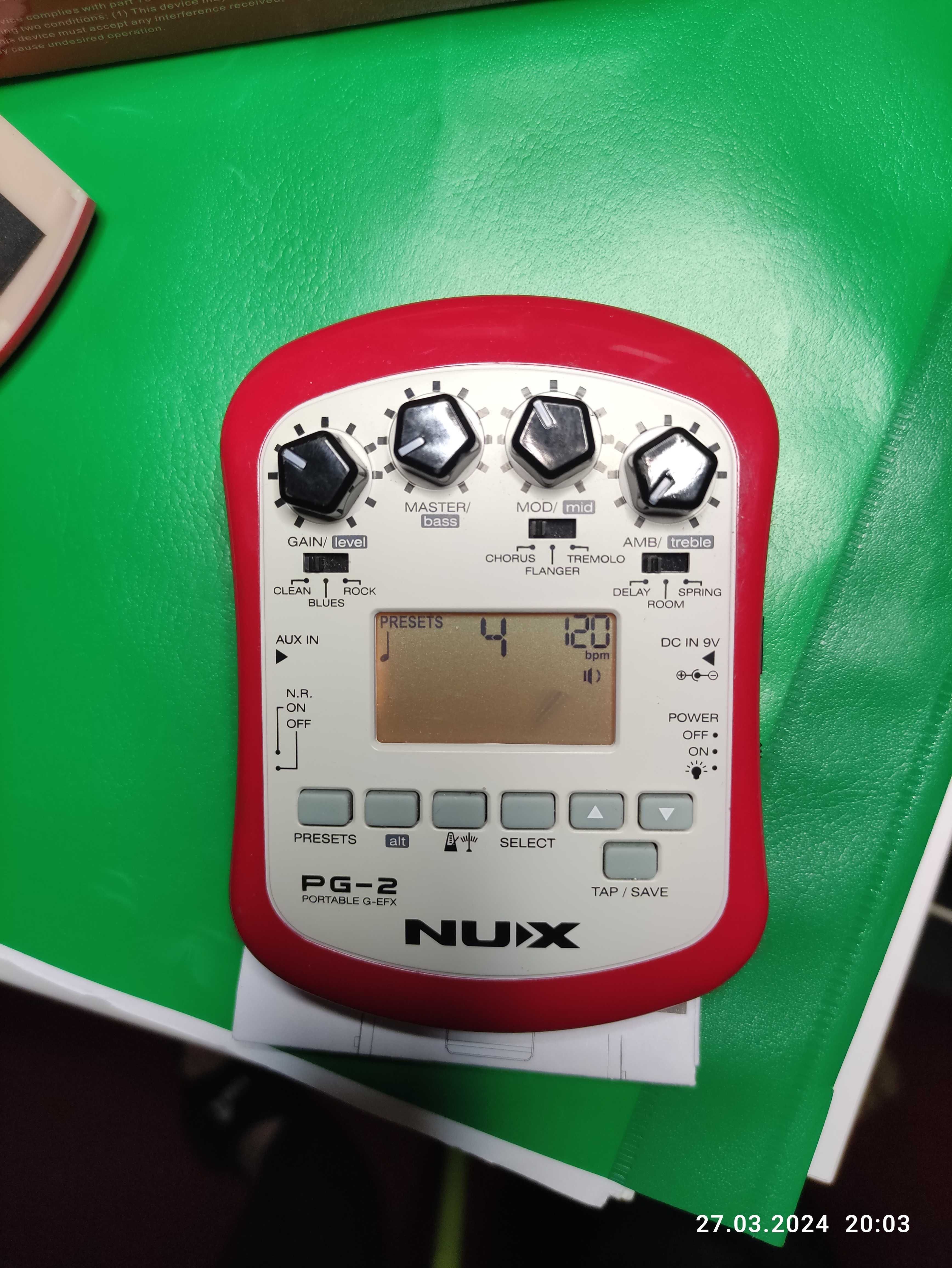 Kieszonkowy procesor gitarowy NUX PG-2