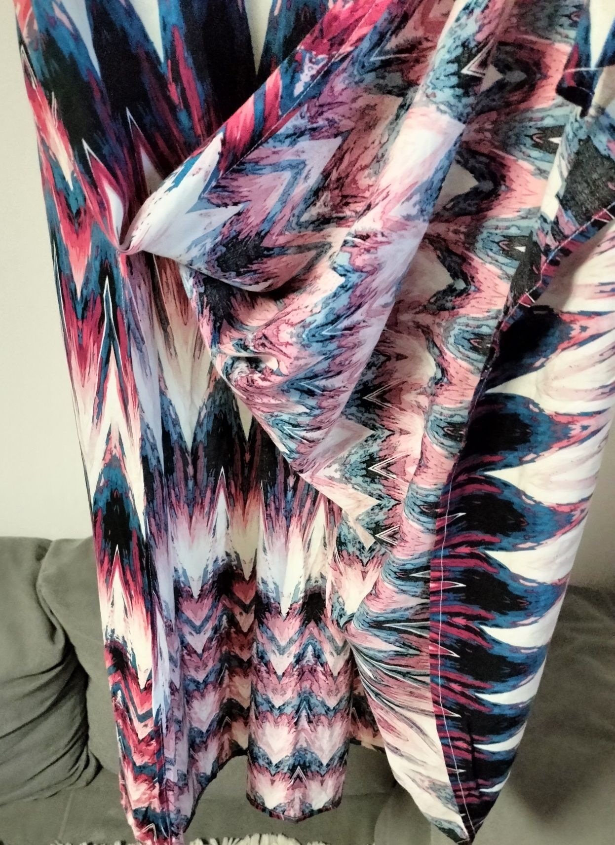 Kolorowa sukienka maxi wiskoza